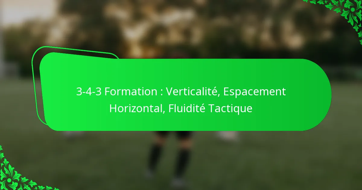 Fluidité Comprendre la formation 3-4-3 : verticalité, espacement et fluidité